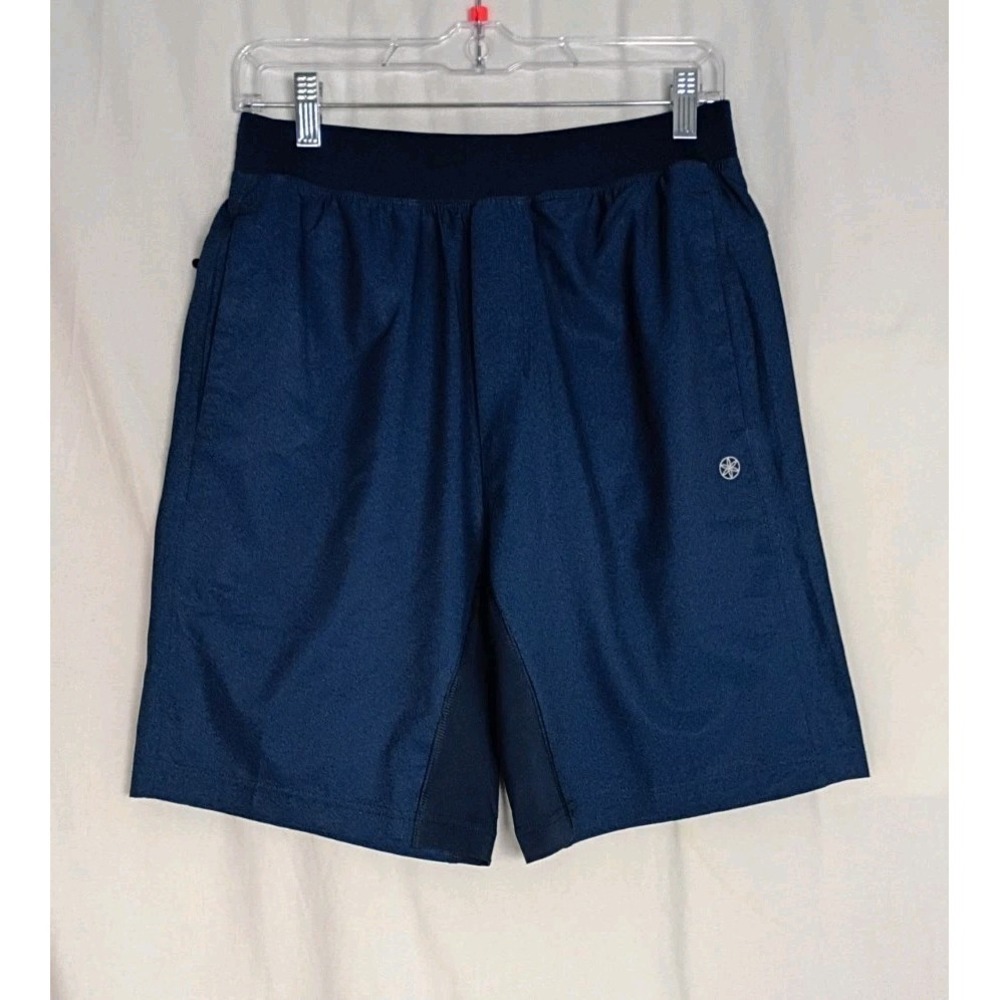 Gaiam Shorts Mens Small Blue Athletic Running Training Lined Drawstring Pockets